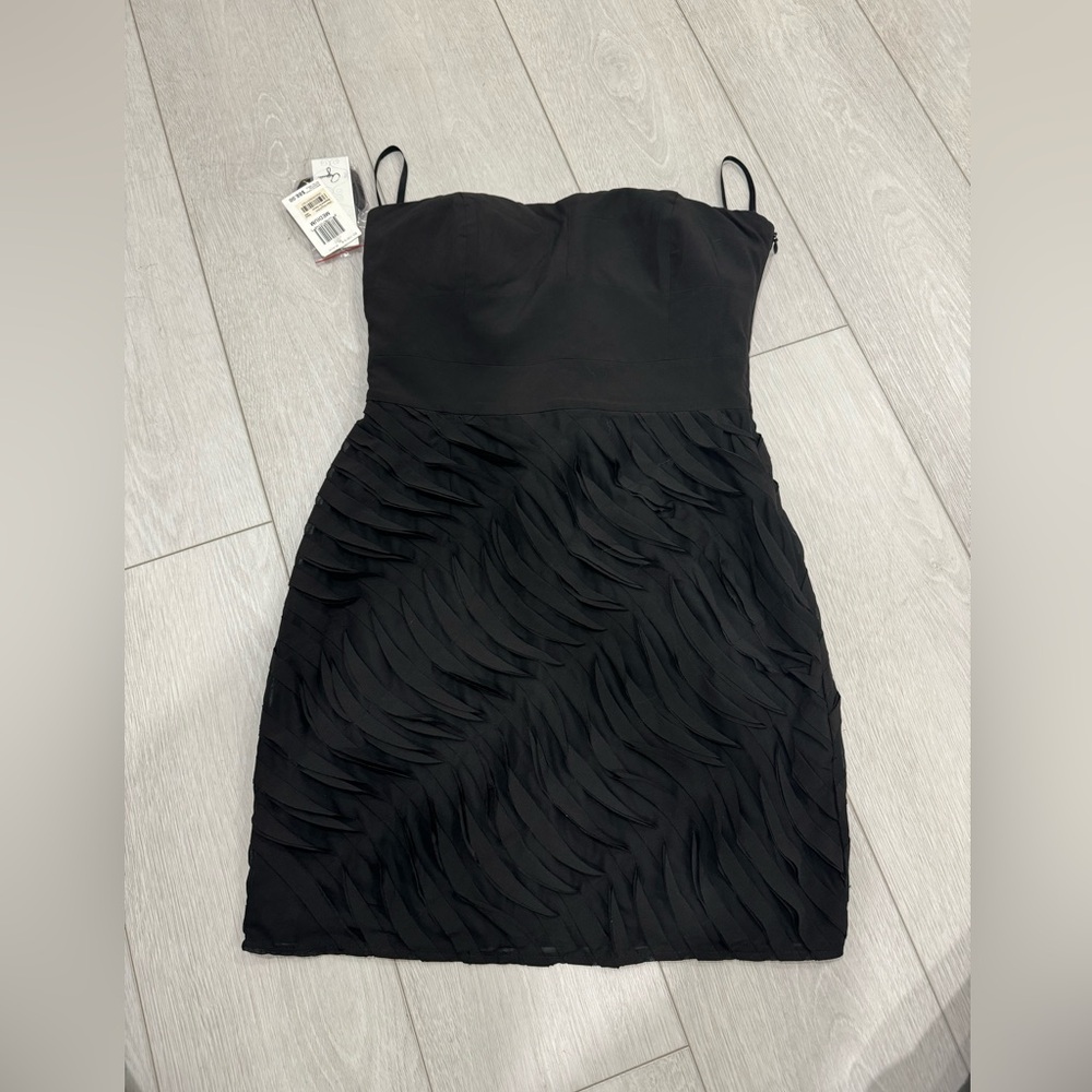 Aqua mini strapless dress
